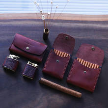 Retro Cigarette Case First Layer Cowhide Men Women Portable Ultra-thin Personalized Wooden 7 Sticks Cigarette Cases Storage Box 2024 - buy cheap