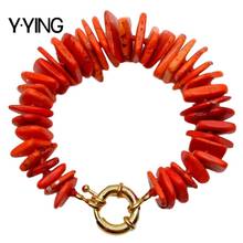 Y · YING Freeform Disc-pulsera de hilo cuadrado de howlita naranja, hecha a mano, vintage para mujer 2024 - compra barato