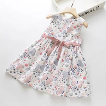 Summer Sleeveless Butterfly Print Children's Dress New Cute Girl Birthday Party Princess Dress Fashion Girl Clothes For 3-8Y 2024 - buy cheap