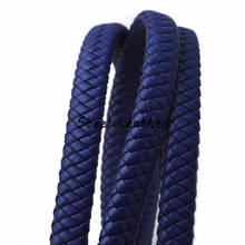 2m/lot  Approx 12*6mm blue Fiber Braided Leather String Cord For DIY Bracelet Jewelry Making Rope Craft Jewelry Accessories DIY 2024 - buy cheap