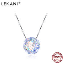 LEKANI Crystal From Swarovski  925 Sterling Silver Necklace  Romantic Round  Pendant Fine Jewelry for Women 2024 - buy cheap