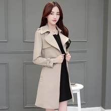 Blusão feminino primavera outono trench coat novo coreano longo casaco feminino roupas abrigo mujer kj213 2024 - compre barato