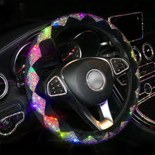 Luxury Crystal Rhinestone Car Steering Wheel Covers Women Diamante Rhinestone Car Covered Steering-Wheel Luxury Accessories 2024 - buy cheap