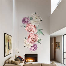 Peony Flower Pattern DIY Wall Decoration Decal Self-Adhesive PVC Sticker Mural 2024 - buy cheap