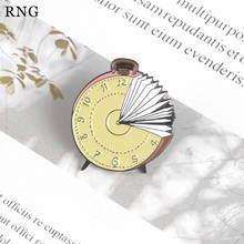 RNG creative yellow vertical alarm clock white like dental metal enamel pin anime badge lapel brooch fun jewelry 2024 - buy cheap