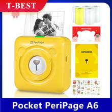 PeriPage-Impresora térmica Mini A6, máquina de impresión inalámbrica de bolsillo, BT, papel de impresión AR, etiqueta fotográfica, Papel de recibo, con 5 rollos 2024 - compra barato