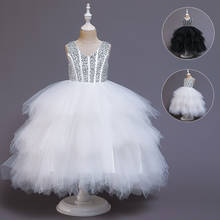 2020 Летнее белое платье-пачка для девочек элегантные Детские платья для девочек, вечерние и свадебные платья кружевное платье принцессы с v-образным вырезом 2024 - купить недорого
