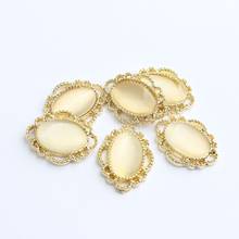 Zinc Alloy Charms Pendants Oval Lace Opal Connector 14*18mm 6pcs/lot For DIY Jewelry Necklace Making Accessories Nickel Free 2024 - buy cheap