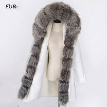 waterproof long parka faux rabbit fur liner winter jacket women real fur coat big natural raccoon fur hood streetwear detachabl 2024 - buy cheap