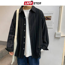 LAPPSTER Mens Graffiti хип-хоп весной Рубашки с длинным рукавом 2020 Mens Harajuku корейская мода рубашки кнопки мужские рубашки вверх 2024 - купить недорого