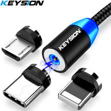 KEYSION светодиодный магнитный usb-кабель для быстрой зарядки, кабель типа C, магнитное зарядное устройство для зарядки данных, кабель Micro USB, мобильный телефон, кабель USB 2024 - купить недорого