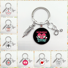 New Heart Care Keychain Medical Stethoscope Syringe Glass Pendant Keychain Nurse Doctor Medical Student Key Ring Gift 2024 - buy cheap