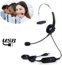 USB 2.0 Headset Earphone Microphone For PC Computer Laptop Call Center Teaching 2024 - buy cheap