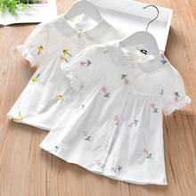 Baby Short Sleeve Girls T-shirts Kids Summer Clothes Clothing Children's Embroidery Flower Shirt Kids Tops 2024 - buy cheap