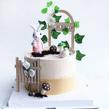 Идиллический Подвесной деревянный забор, арка, свадебный торт, флаг для свадьбы, дня рождения, украшение для кексов 2024 - купить недорого