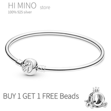 Hot Sale 100% 925 sterling silver bracelet for women Fit authentic original Pan Charm chain Snake bracelet classic DIY jewelry 2024 - buy cheap