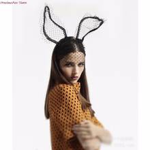 New Girl Hairbands Lace Rabbit Bunny Ears Veil Black Eye Mask Halloween Party Headwear Hair Accessories Fashion Women 2024 - buy cheap