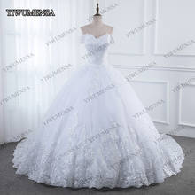 Vestido Casamento бальное платье с открытыми плечами, свадебные платья 2020, расшитое блестками кружевное платье невесты, свадебные платья на заказ 2024 - купить недорого