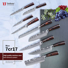Timhome New Arrival Professional Kitchen Knives Set Japanese Damascus Laser Pattern 7CR17Mov  Chef Boning Santoku Knife 2024 - buy cheap