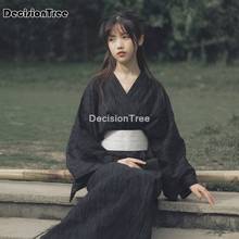 Kimono japonés para mujer, kimono yukata japonesa tradicional, color negro, 2021 2024 - compra barato