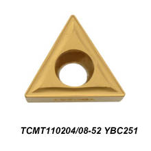 Cortador triangular ybc251, ferramenta cnc com suporte de giro externo original tcmt 110204 110208 refletor 2024 - compre barato