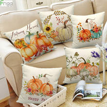 Frigg 45*45cm Single-sided Printing Cushion cover Thanksgiving pumpkin sofa cushions Pillow cases Linen pillow covers Sofa Decor 2024 - buy cheap