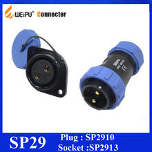 Weipu-conector SP29 Original, 2, 3, 4, 7, 8, 9, 10, 12, 16, 17, 20, 24, 26 Pines, conector de Cable IP68, enchufe de brida de 2 agujeros, SP2910, SP2913 2024 - compra barato