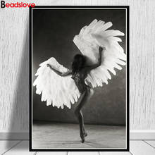 full drill round Diamond Painting Dancing Naked Girl Angels With Wings Diamond embroidery 5d diy diamond mosaic wall art 2024 - buy cheap