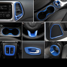 For Jeep Compass Full car interior blue color accessories Full Mouldings Trim Sticker Car Covers Air Dashboard Door Edge 2024 - buy cheap