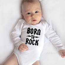 Funny Baby Newborn Jumpsuit Born To Rock White Cotton Long Sleeve Baby Bodysuit Baby Boys Girls Clothes Babe Clothing 2024 - buy cheap