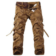Panta-Pantalones largos de algodón para hombre, pantalón informal holgado con muchos bolsillos, talla grande 38, novedad 2024 - compra barato