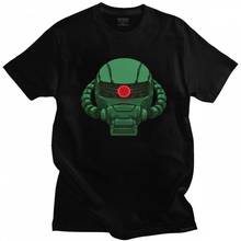 Mecha Anime Zaku Head T Shirt Men Pre-shrunk Cotton Fashion T-shirt Short Sleeves Mobile Suit Gundam Tee Tops Fitted Clothing 2024 - buy cheap