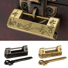 Senha cadeado bloqueio de metal chinês vintage antigo retro chave jóias combinação bronze/preto fechaduras bronze mini senha 2024 - compre barato