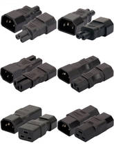 Black copper IEC320-C14 universal electrical AC power adaptor plug C14 to C5/C7/C13/C15/C19 PDU chassis plug socket convertor 2024 - buy cheap