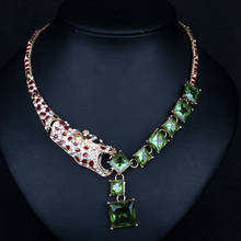 Zlxgirl jóias marca de luxo leopardo animal colar com brinco zircônia conjuntos de jóias de casamento fino feminino 2024 - compre barato