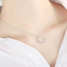 Colares com pingente de lua crescente de zircônia prata esterlina 925, colar de pingente, acessórios de joias fashion para mulheres 2024 - compre barato