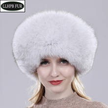 2022 New Style Winter Russian 100% Natural Real Fox Fur Hat Women Quality Real Fox Fur Bomber Hats Hot Real Genuine Fox Fur Cap 2024 - buy cheap