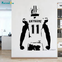 Custom Name And Number Football Sport Lover Sticker Personalized Kid Room Baby Child Decal Removable Vinyal Wall Sticker BA285 2024 - buy cheap