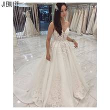 JIERUIZE New White Backless Wedding Dresses Spaghetti Straps Lace Appliques A Line Organza Bridal Dresses vestidos de novia 2024 - buy cheap