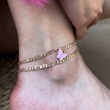 Sweet Simple Butterfly Anklets for Women Gold Color Leg Chain Ankle Bracelet Beach Foot Sandal Bohemian Foot Jewelry 2024 - купить недорого