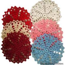 Vintage round cotton placemat cup coaster mug kitchen Christmas pan table place mat cloth lace Crochet tea coffee doily dish pad 2024 - buy cheap