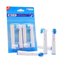 4 pçs/lote universal substituição elétrica escova de dentes cabeças para oral b escova de dentes elétrica higiene cuidados limpo 2024 - compre barato