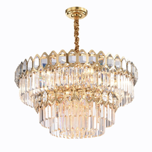 Современная хрустальная люстра, освещение для гостиной и столовой, роскошная круглая Золотая хрустальная лампа для виллы, новый дизайн, светодиодное домашнее освещение 2024 - купить недорого