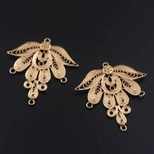 20pcs Brass Casted Flower Pendant Connectors Charms Dangle Drop Tassel Earrings Choker Necklace Supplies DIY Jewelry Accessories 2024 - buy cheap