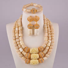 Real Coral Necklace Set White Coral Jewelry Sets for Women Nigeria Coral Beads African Jewelry Set 2024 - buy cheap