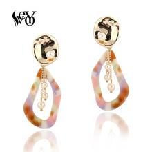VEYO Pearl Shell Acrylic Geometry Hollow Dangle Earrings for Women Fashion Drop Earrings Jewelry Free shipping 2024 - buy cheap