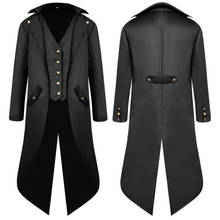 Para hombre Steampunk Vintage chaqueta FRAC Medieval gótico victoriano vestido capa uniforme fiesta de Halloween del traje de Cosplay 4XL 2024 - compra barato