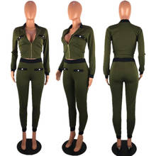 HAOYUAN Sexy Two Piece Set Women Crop Top and Pants Tracksuit 2020 Spring Clothes Sweat Suits 2 Piece Club Outfits Matching Sets 2024 - buy cheap