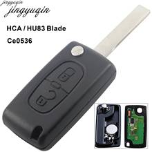 Jingyuqin 2 Buttons Auto Car Remote Key Fob For Peugeot 307 308 408 433MHz PCF7961 ID46 CE0536 Flip Key Fob HCA/Hu83 Blade 2024 - buy cheap