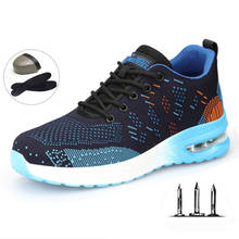 Outdoor Training Shoes Men's Anti-smashing Anti-piercing Steel-toed Safety Shoes Flying Woven Breathable Work Protective Shoes 2024 - buy cheap